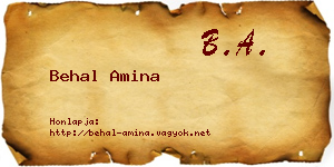 Behal Amina névjegykártya