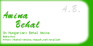 amina behal business card
